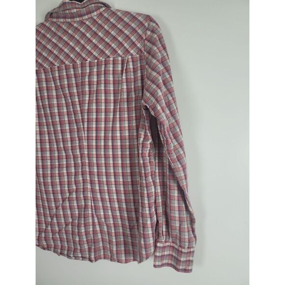 Pendelton Button Front Shirt L Womens Red White Grey 100% Cotton Pocket - Picture 8 of 9